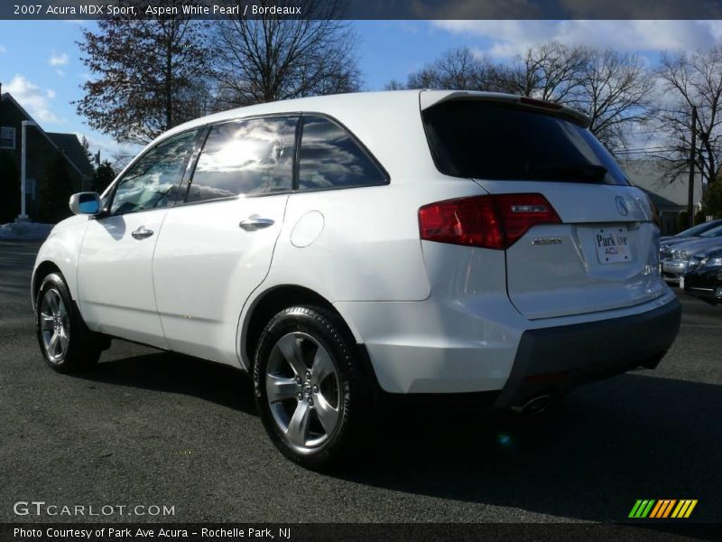 Aspen White Pearl / Bordeaux 2007 Acura MDX Sport