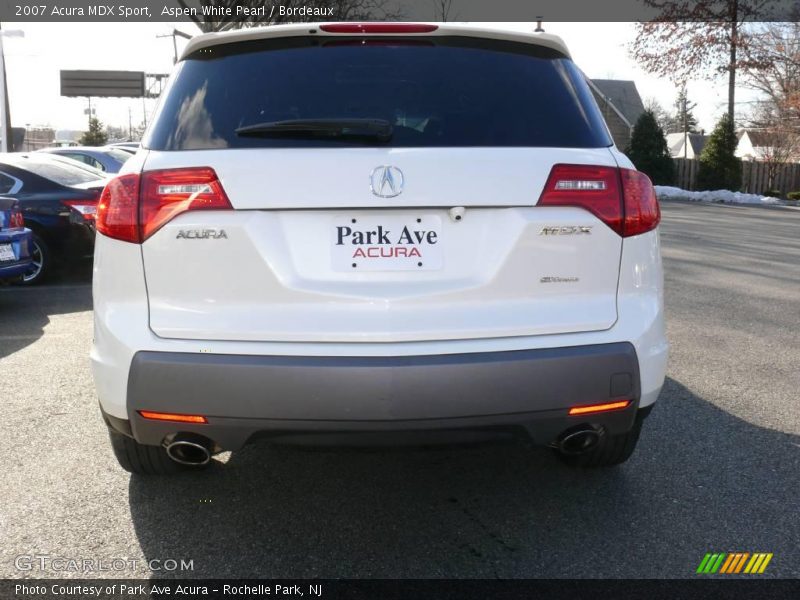 Aspen White Pearl / Bordeaux 2007 Acura MDX Sport