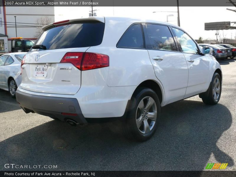 Aspen White Pearl / Bordeaux 2007 Acura MDX Sport