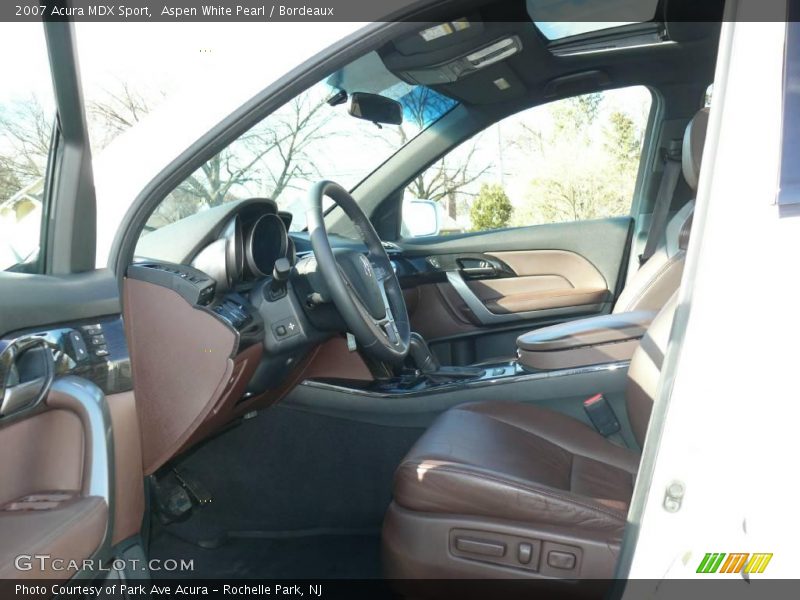 Aspen White Pearl / Bordeaux 2007 Acura MDX Sport