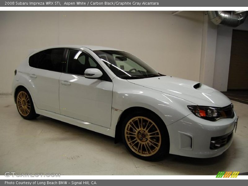 Aspen White / Carbon Black/Graphite Gray Alcantara 2008 Subaru Impreza WRX STi