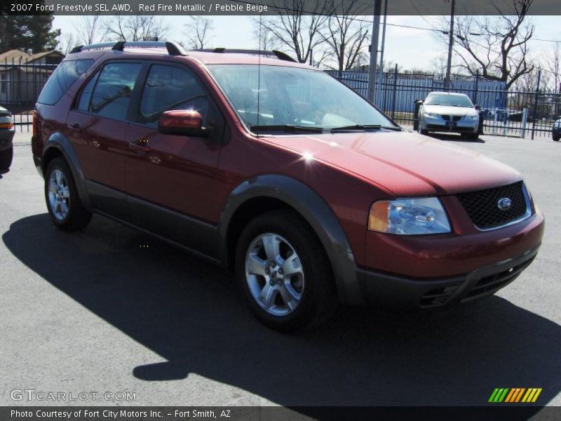 Red Fire Metallic / Pebble Beige 2007 Ford Freestyle SEL AWD