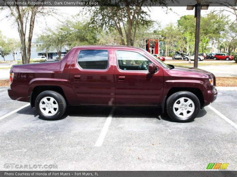 Dark Cherry Pearl / Beige 2008 Honda Ridgeline RTS