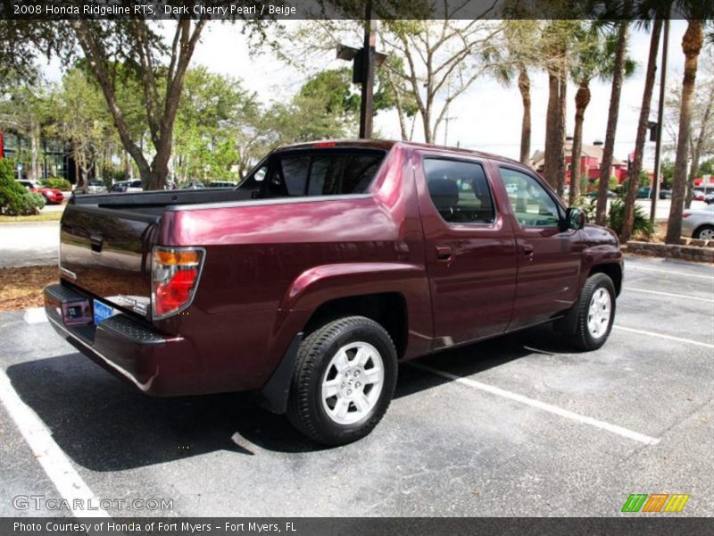 Dark Cherry Pearl / Beige 2008 Honda Ridgeline RTS