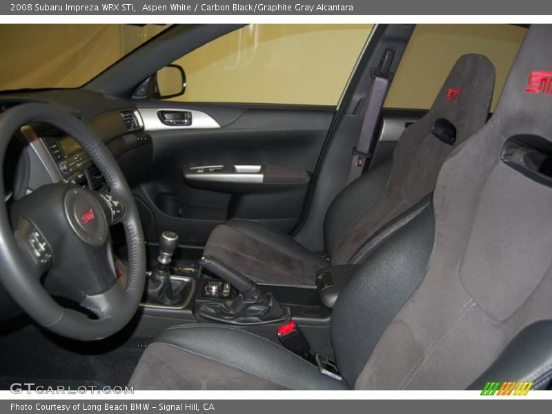 Aspen White / Carbon Black/Graphite Gray Alcantara 2008 Subaru Impreza WRX STi