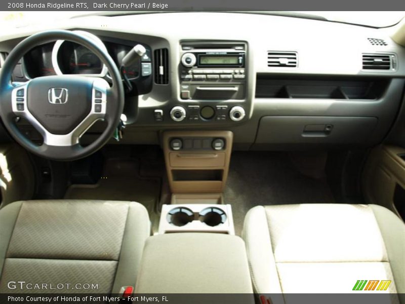 Dark Cherry Pearl / Beige 2008 Honda Ridgeline RTS