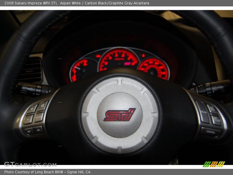 Aspen White / Carbon Black/Graphite Gray Alcantara 2008 Subaru Impreza WRX STi