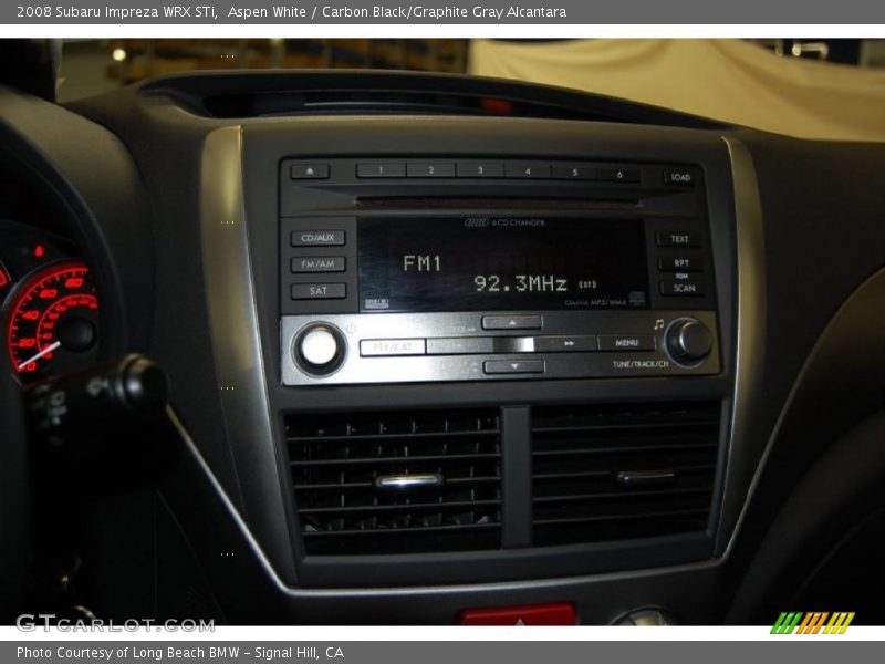 Aspen White / Carbon Black/Graphite Gray Alcantara 2008 Subaru Impreza WRX STi