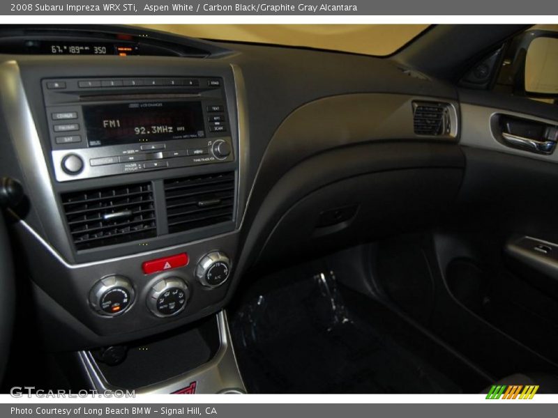 Aspen White / Carbon Black/Graphite Gray Alcantara 2008 Subaru Impreza WRX STi