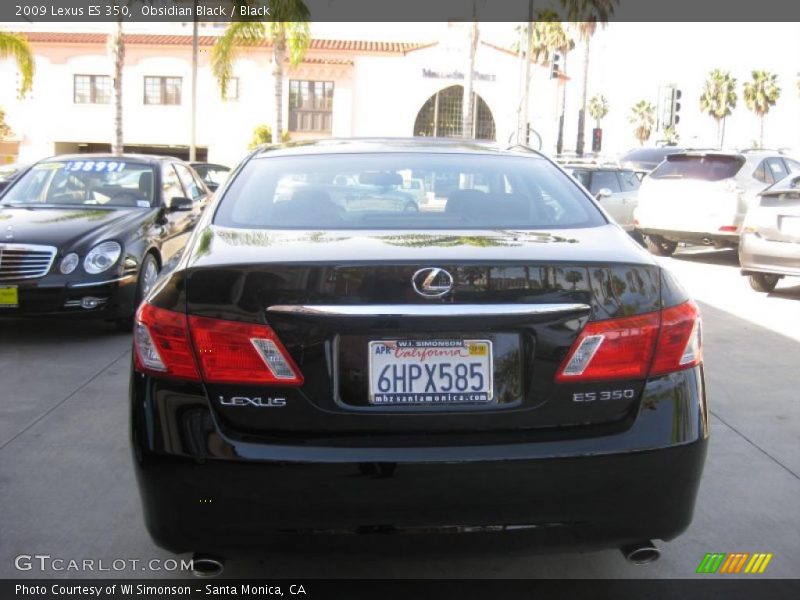 Obsidian Black / Black 2009 Lexus ES 350