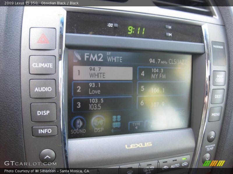 Obsidian Black / Black 2009 Lexus ES 350