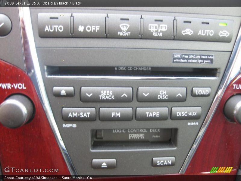 Obsidian Black / Black 2009 Lexus ES 350