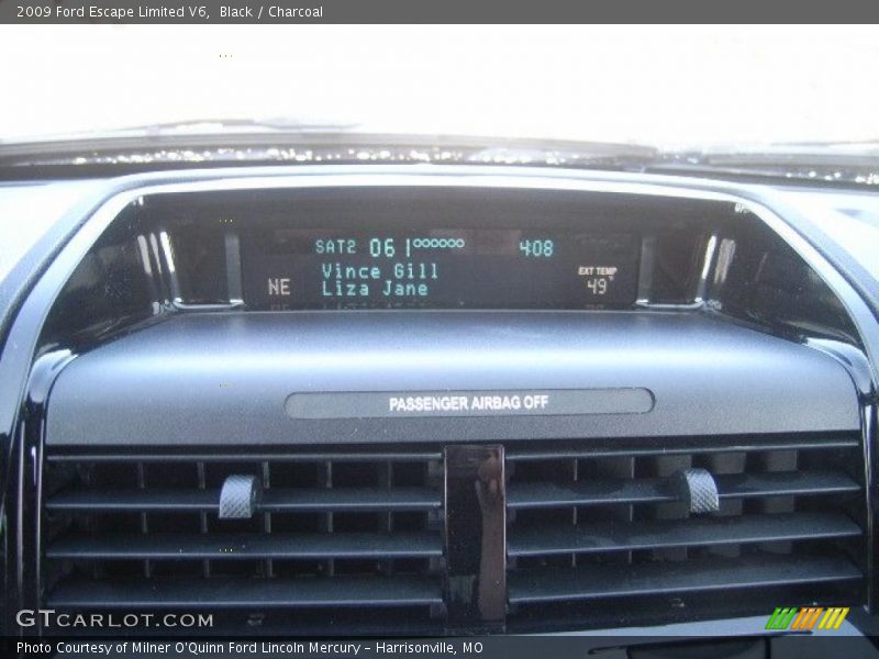 Black / Charcoal 2009 Ford Escape Limited V6
