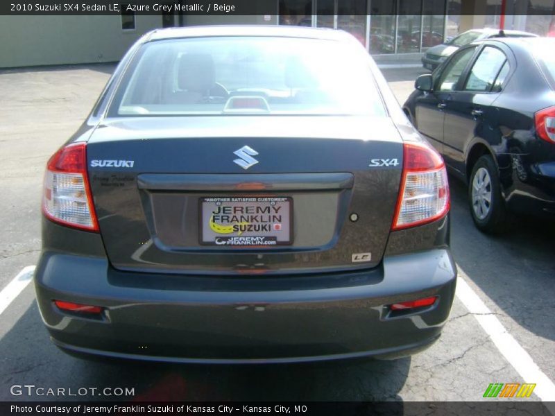 Azure Grey Metallic / Beige 2010 Suzuki SX4 Sedan LE