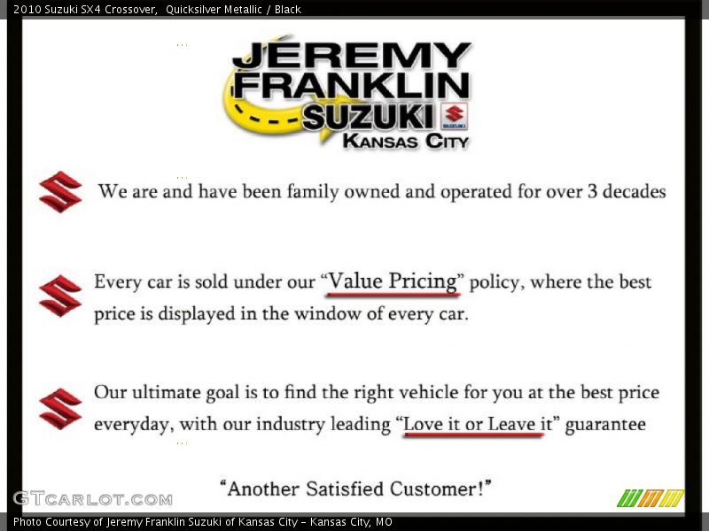 Quicksilver Metallic / Black 2010 Suzuki SX4 Crossover