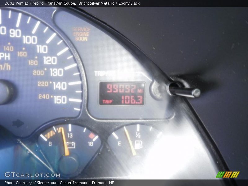 Bright Silver Metallic / Ebony Black 2002 Pontiac Firebird Trans Am Coupe