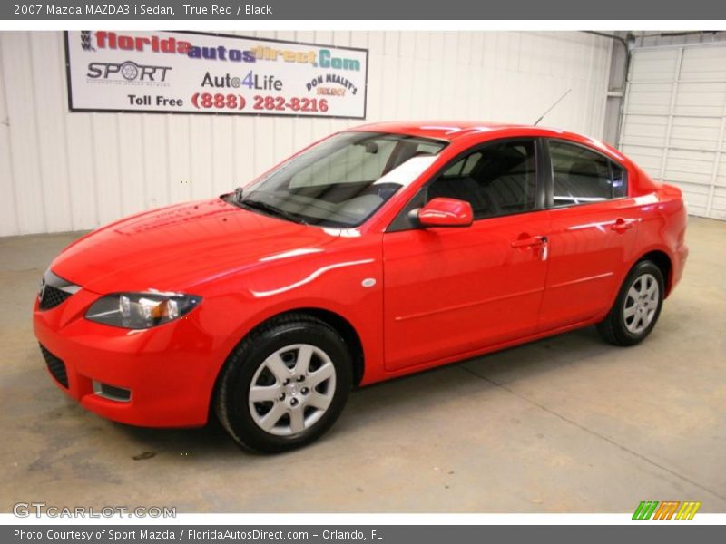 True Red / Black 2007 Mazda MAZDA3 i Sedan