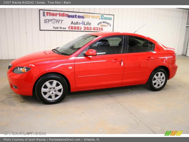 True Red / Black 2007 Mazda MAZDA3 i Sedan