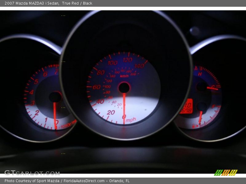 True Red / Black 2007 Mazda MAZDA3 i Sedan