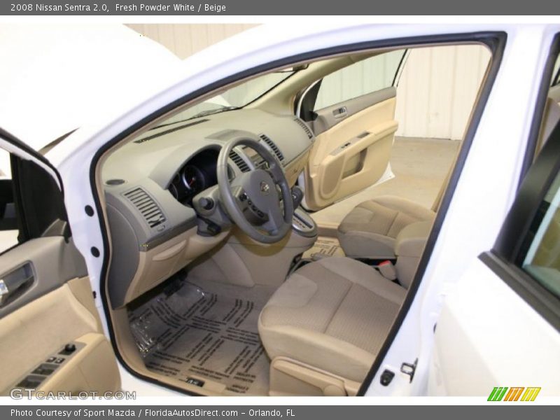 Fresh Powder White / Beige 2008 Nissan Sentra 2.0