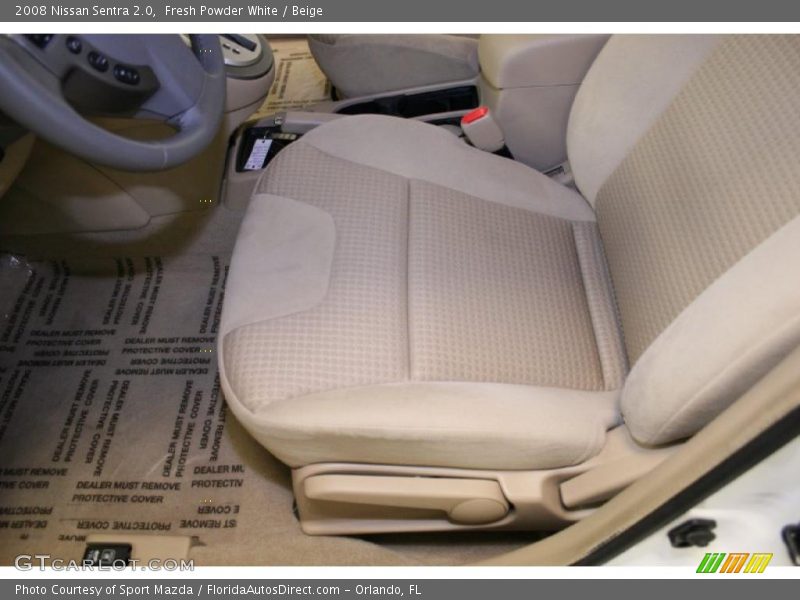 Fresh Powder White / Beige 2008 Nissan Sentra 2.0
