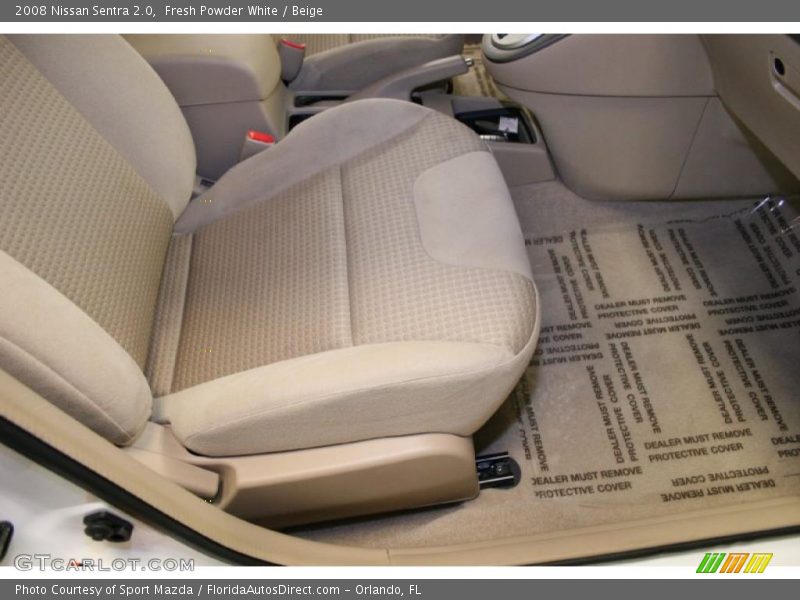 Fresh Powder White / Beige 2008 Nissan Sentra 2.0