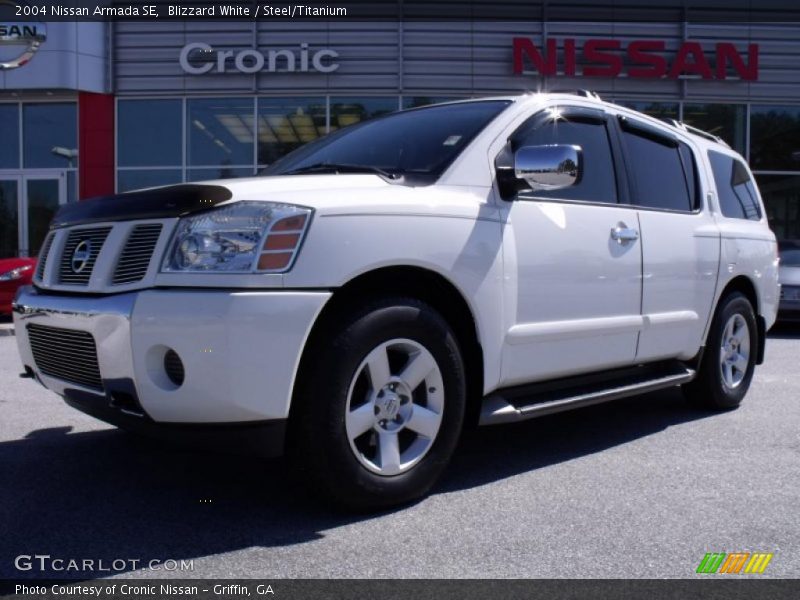 Blizzard White / Steel/Titanium 2004 Nissan Armada SE