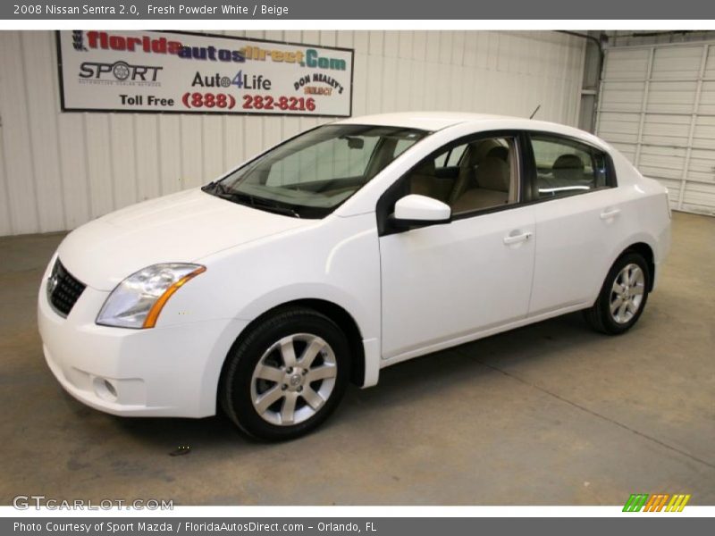 Fresh Powder White / Beige 2008 Nissan Sentra 2.0