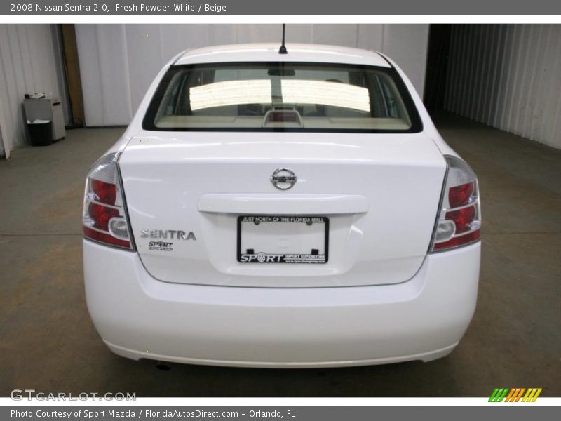Fresh Powder White / Beige 2008 Nissan Sentra 2.0