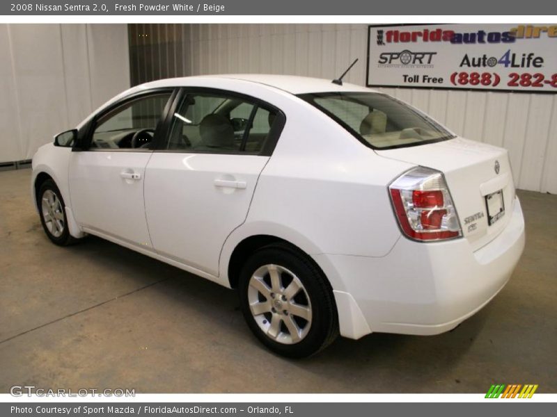 Fresh Powder White / Beige 2008 Nissan Sentra 2.0