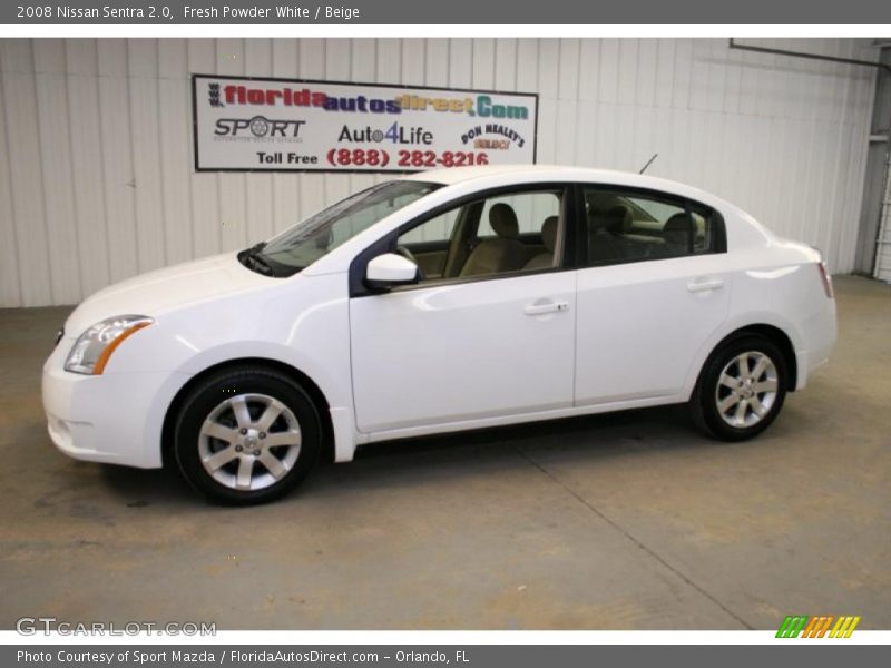 Fresh Powder White / Beige 2008 Nissan Sentra 2.0