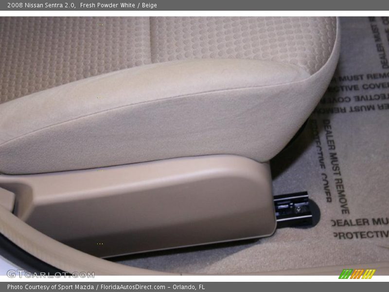 Fresh Powder White / Beige 2008 Nissan Sentra 2.0