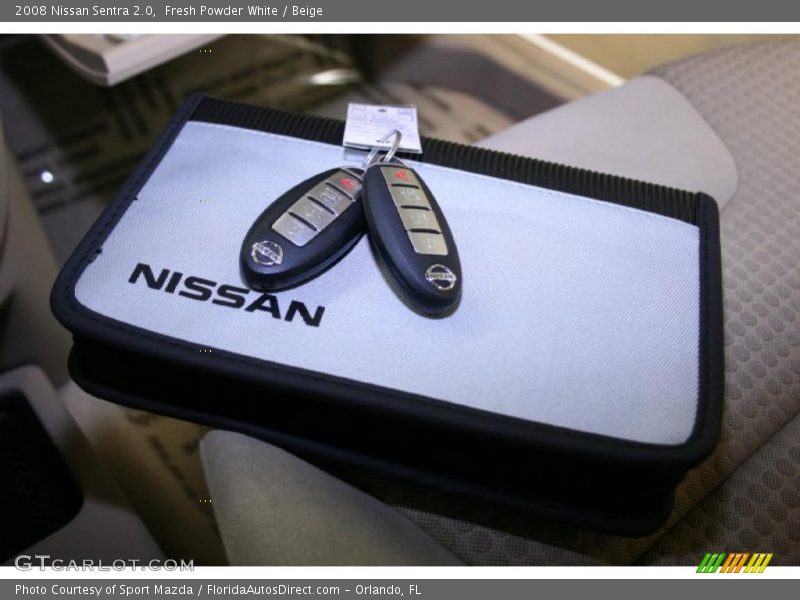 Fresh Powder White / Beige 2008 Nissan Sentra 2.0