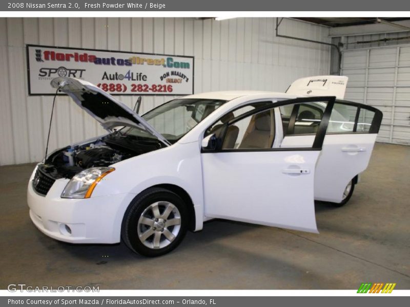 Fresh Powder White / Beige 2008 Nissan Sentra 2.0