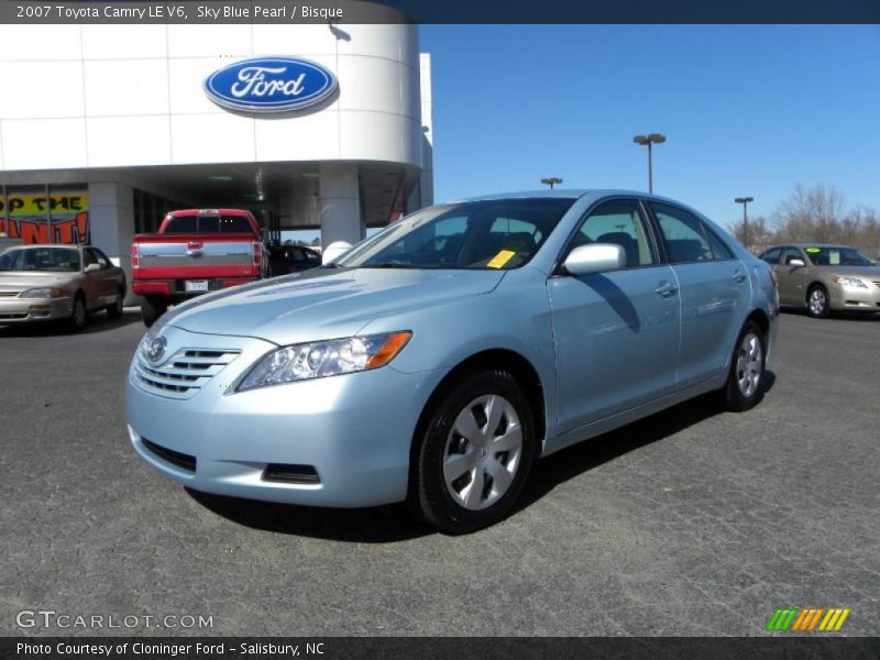 Sky Blue Pearl / Bisque 2007 Toyota Camry LE V6