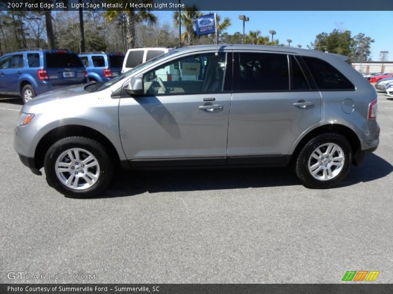 Light Sage Metallic / Medium Light Stone 2007 Ford Edge SEL