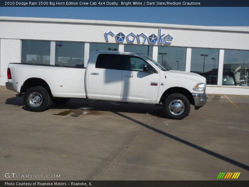 Bright White / Dark Slate/Medium Graystone 2010 Dodge Ram 3500 Big Horn Edition Crew Cab 4x4 Dually