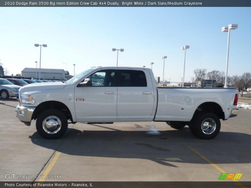 Bright White / Dark Slate/Medium Graystone 2010 Dodge Ram 3500 Big Horn Edition Crew Cab 4x4 Dually