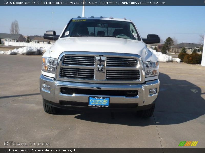 Bright White / Dark Slate/Medium Graystone 2010 Dodge Ram 3500 Big Horn Edition Crew Cab 4x4 Dually