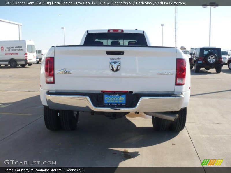 Bright White / Dark Slate/Medium Graystone 2010 Dodge Ram 3500 Big Horn Edition Crew Cab 4x4 Dually