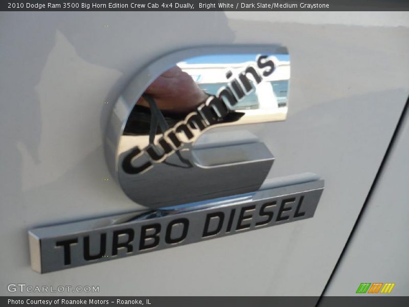 Bright White / Dark Slate/Medium Graystone 2010 Dodge Ram 3500 Big Horn Edition Crew Cab 4x4 Dually