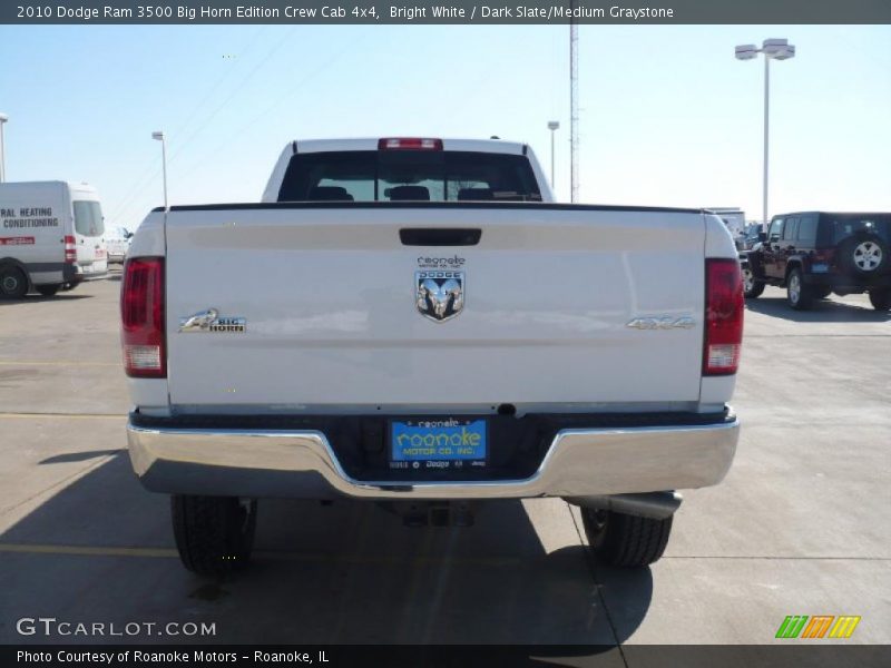 Bright White / Dark Slate/Medium Graystone 2010 Dodge Ram 3500 Big Horn Edition Crew Cab 4x4
