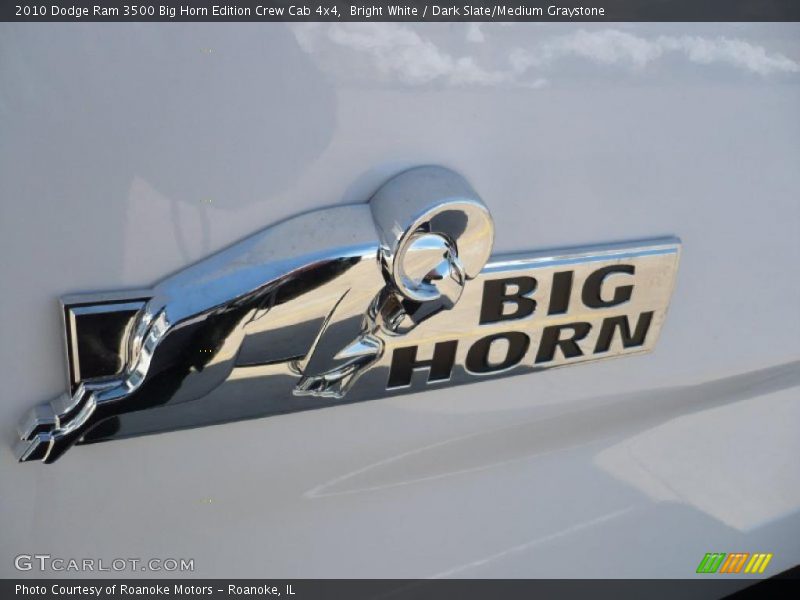 Bright White / Dark Slate/Medium Graystone 2010 Dodge Ram 3500 Big Horn Edition Crew Cab 4x4