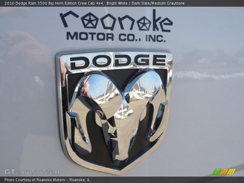 Bright White / Dark Slate/Medium Graystone 2010 Dodge Ram 3500 Big Horn Edition Crew Cab 4x4