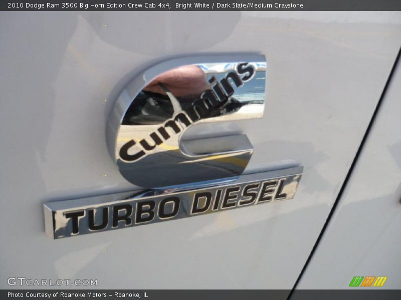 Bright White / Dark Slate/Medium Graystone 2010 Dodge Ram 3500 Big Horn Edition Crew Cab 4x4