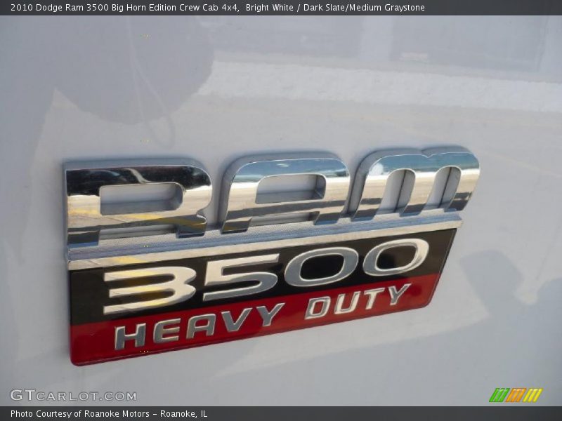 Bright White / Dark Slate/Medium Graystone 2010 Dodge Ram 3500 Big Horn Edition Crew Cab 4x4
