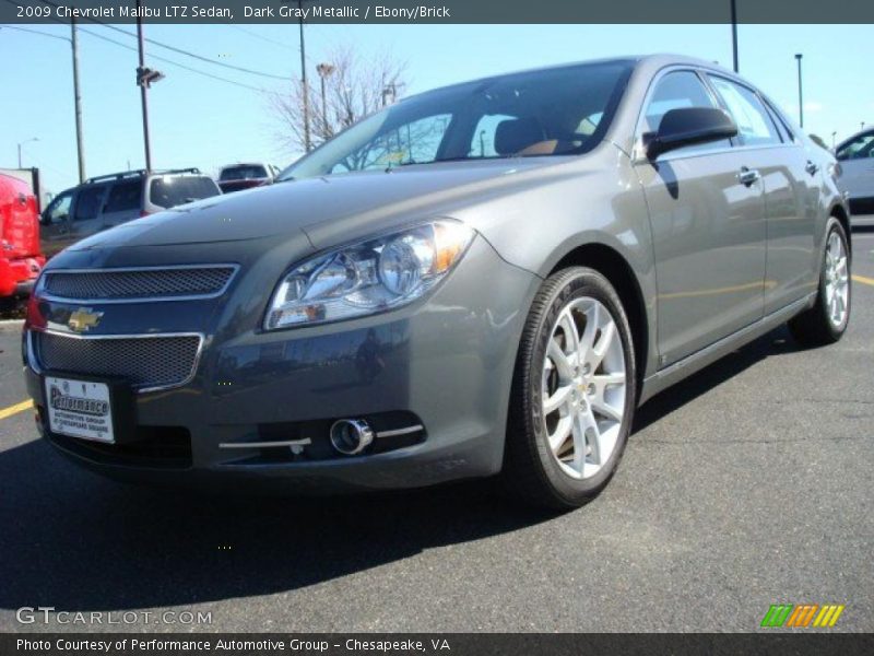 Dark Gray Metallic / Ebony/Brick 2009 Chevrolet Malibu LTZ Sedan