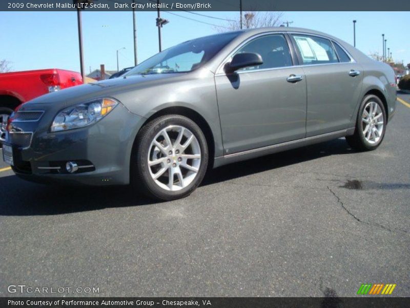 Dark Gray Metallic / Ebony/Brick 2009 Chevrolet Malibu LTZ Sedan