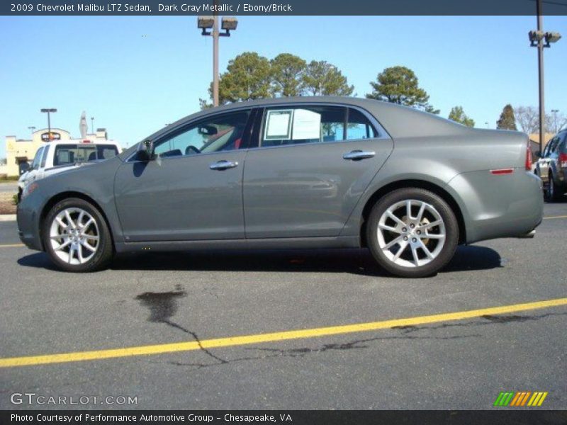 Dark Gray Metallic / Ebony/Brick 2009 Chevrolet Malibu LTZ Sedan
