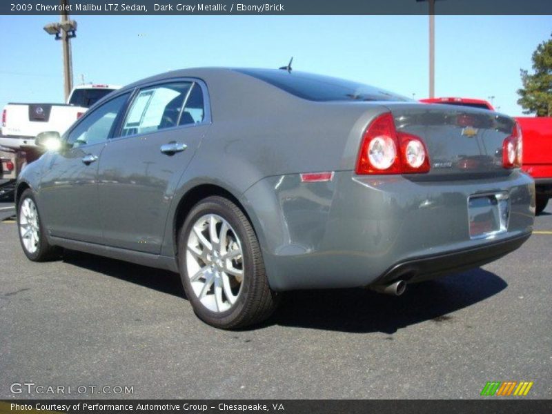 Dark Gray Metallic / Ebony/Brick 2009 Chevrolet Malibu LTZ Sedan